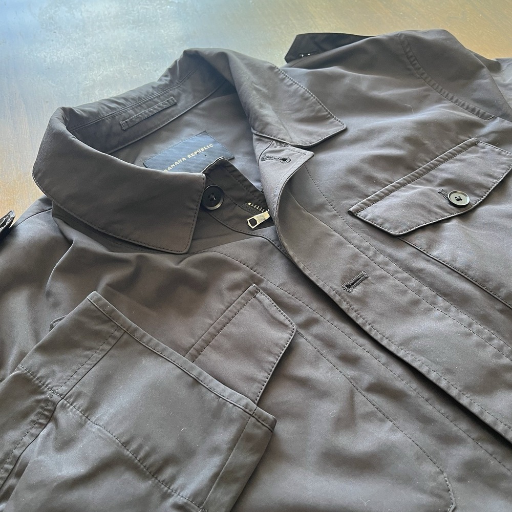 Banana Republic Men's XL Black Zip-Up Jacket Lightweight Casual Coat